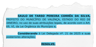 Criação de secretaria em Valença levanta suspeitas de favorecimento à família Corrêa